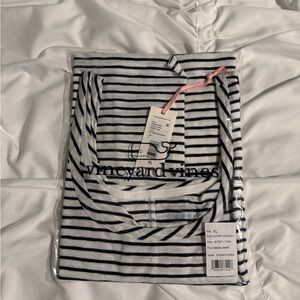 Vineyard Vines Navy and White Striped Shirt